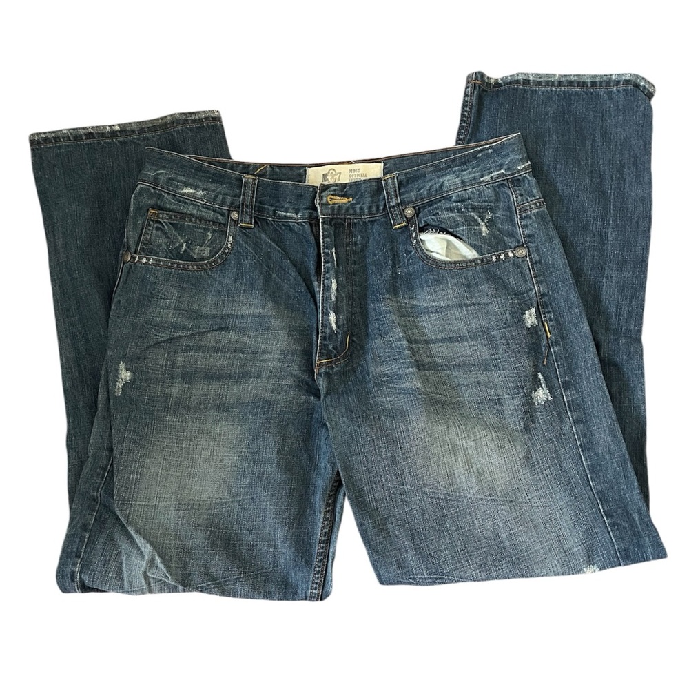 blue straight jeans